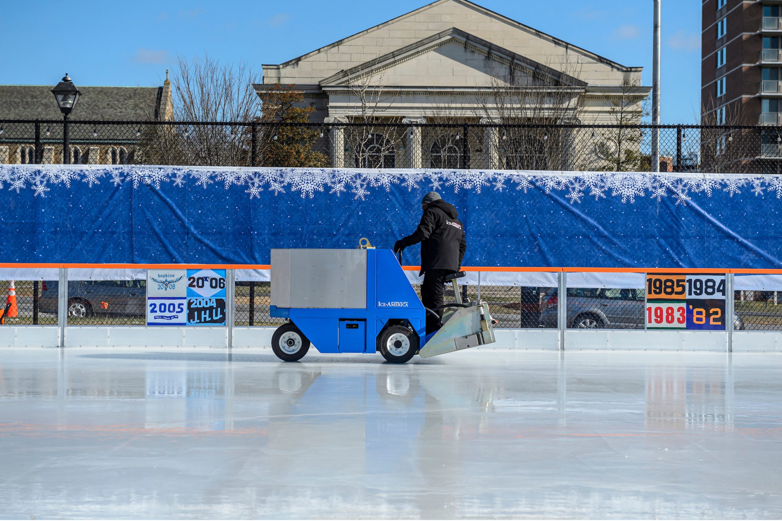 Zamboni cleaning the ice rink